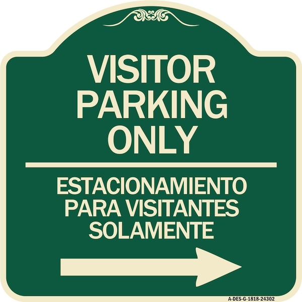 Bilingual Reserved Parking Visitor Parking Only Estacionamiento Para Visitantes, A-DES-G-1818-24302